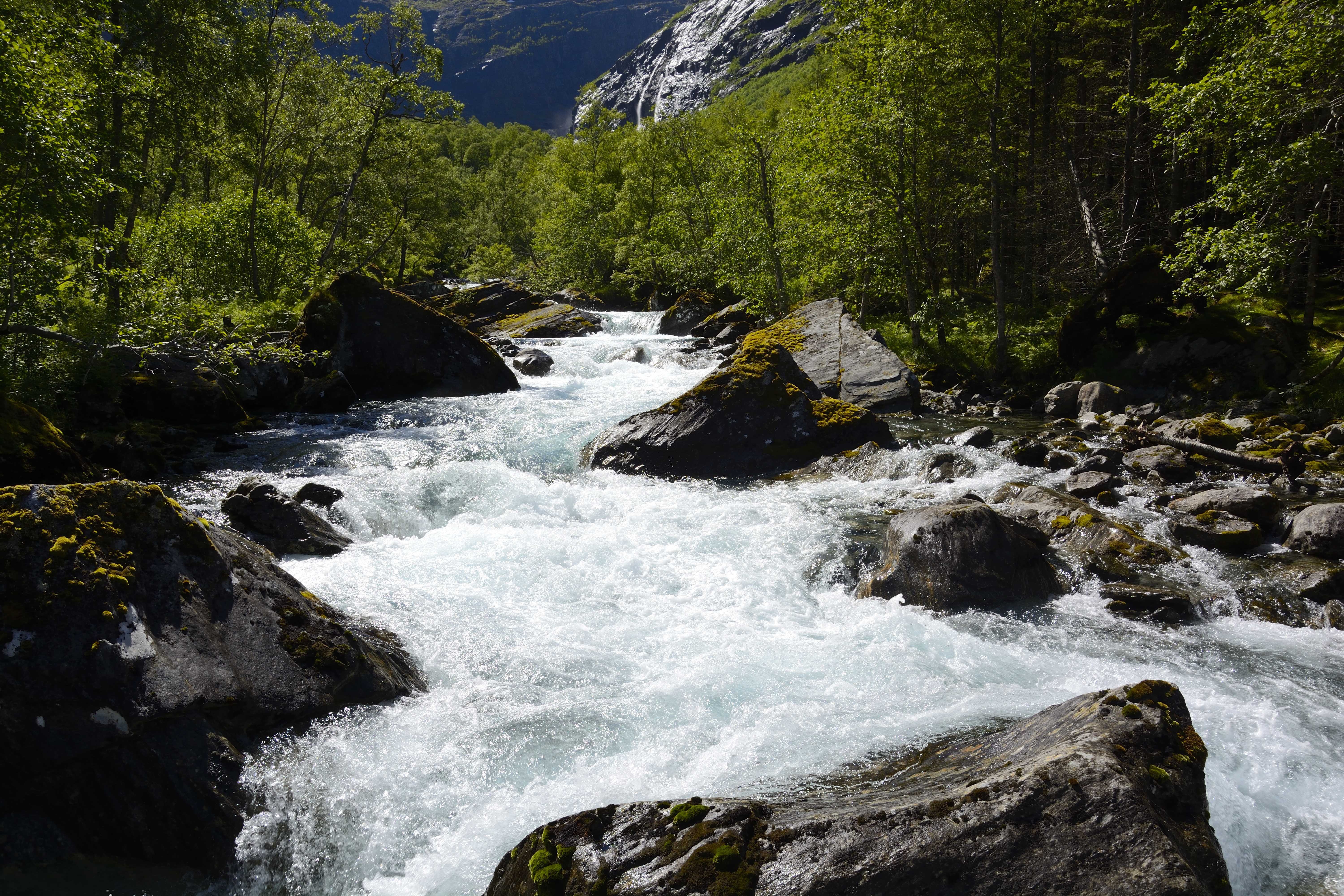 River crashing on rocks